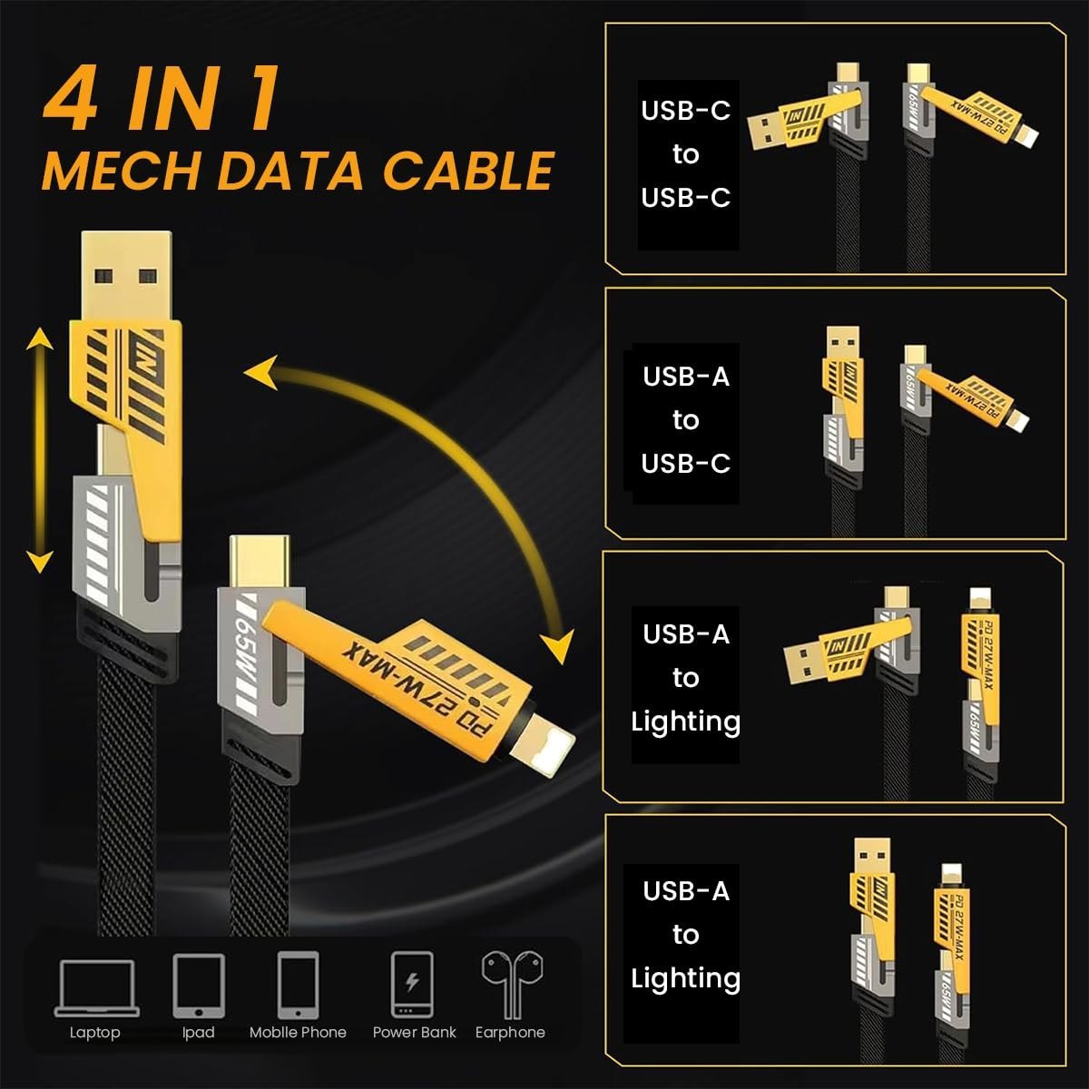 4-in-1 65W fast charging cable
